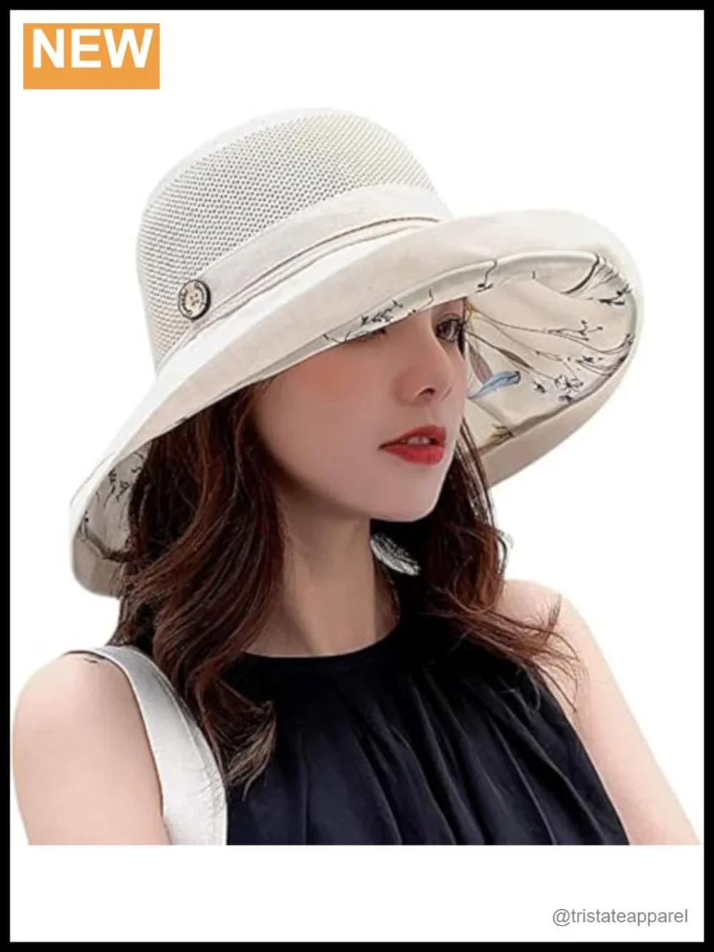 UPF 50+ Wide Brim Sun Hat Women Mesh Bucket Beach Hat Foldable